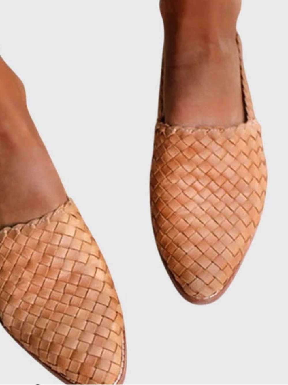 Women’s Tan Woven Slip-On Loafers – Lightweight Casual Loafers